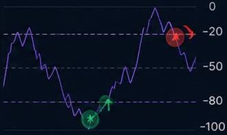 Williams %R momentum shift crossing key levels